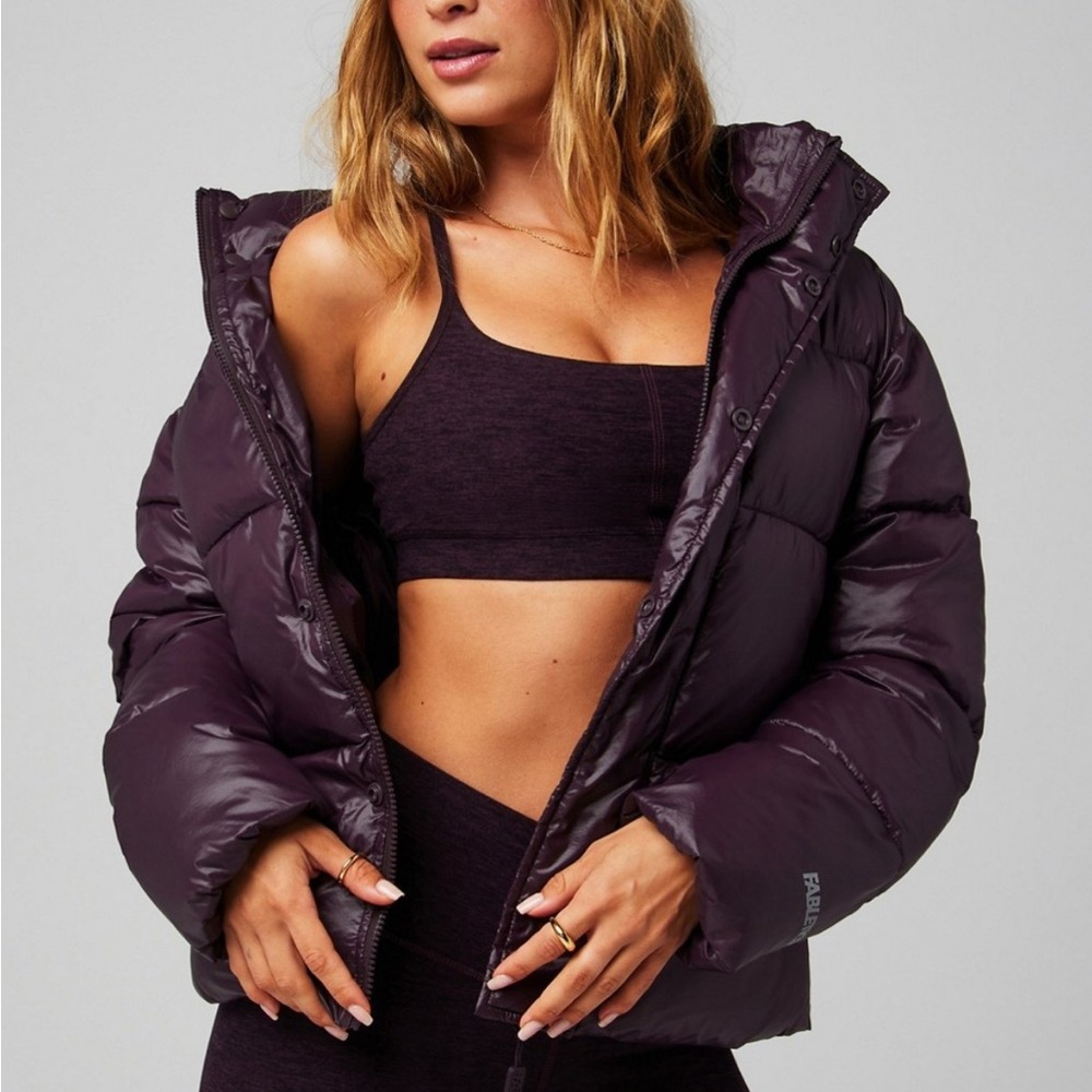 **BRAND NEW** Fabletics Essential Puffer in Deep Plum Shine